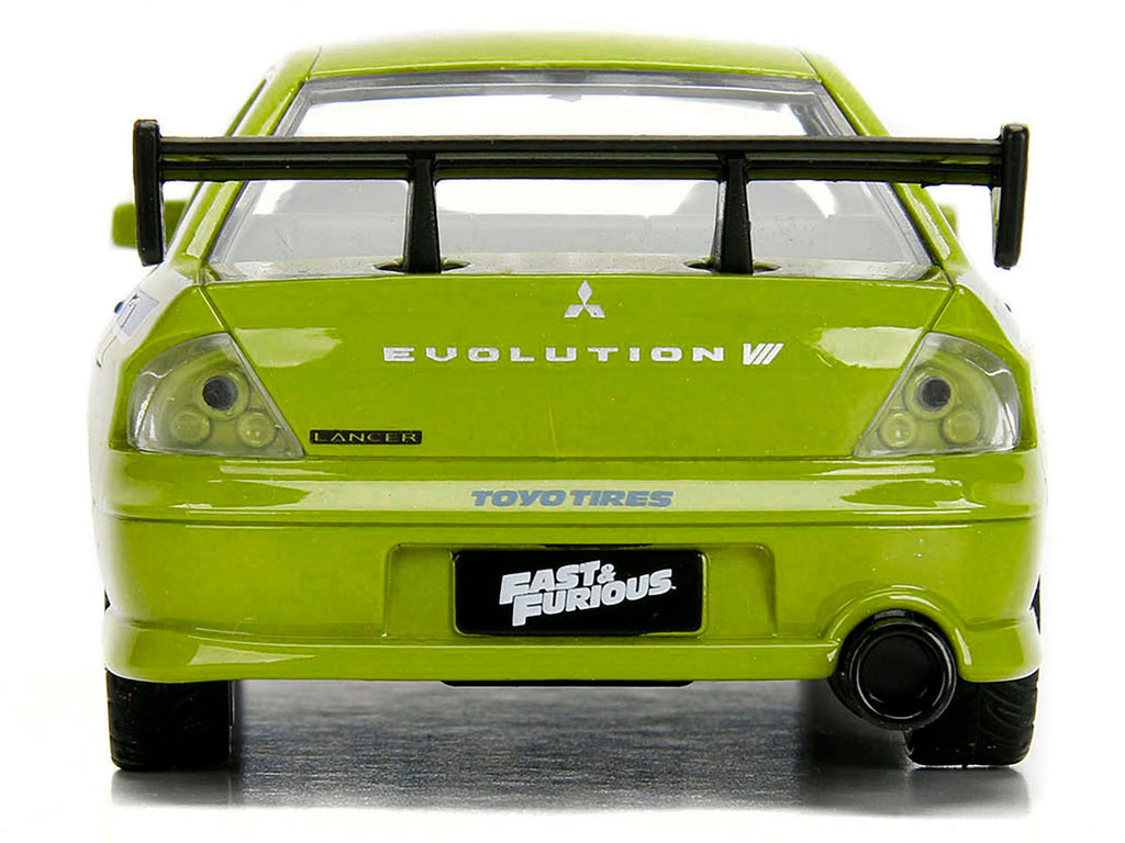 Brian's Mitsubishi Lancer Evolution VII Green "Fast & Furious" Movie 1/32 Diecast Model Car by Jada - image 5