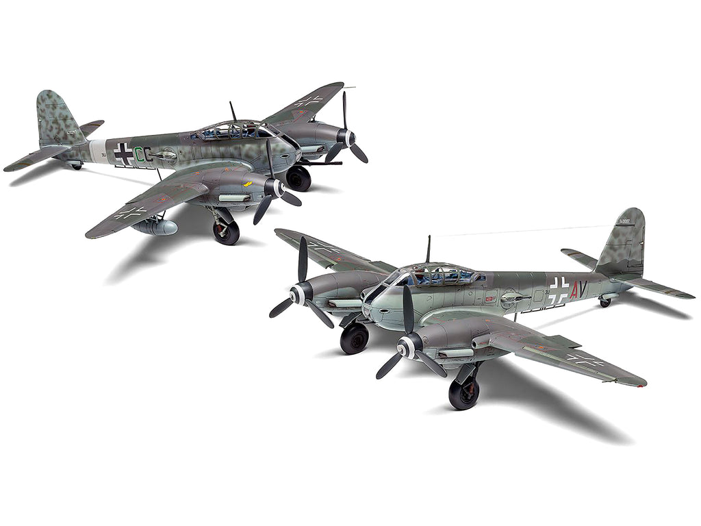 Level 2 Model Kit Messerschmitt Me410A-1/U2 & U4 Fighter-Bomber Aircraft with 2 Scheme Options 1/72 Plastic Model Kit by Airfix - image 3