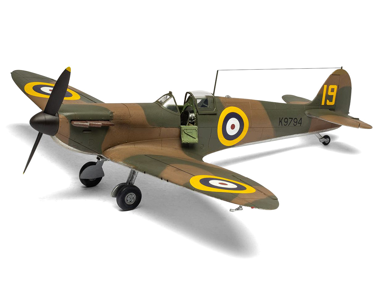 Level 2 Model Kit Supermarine Spitfire Mk.I Fighter Aircraft with 3 Scheme Options 1/48 Plastic Model Kit by Airfix - image 3
