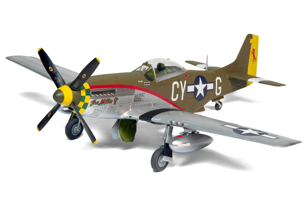 Level 2 Model Kit North American P-51D Mustang Fighter Aircraft with 2 Scheme Options 1/48 Plastic Model Kit by Airfix - image 2