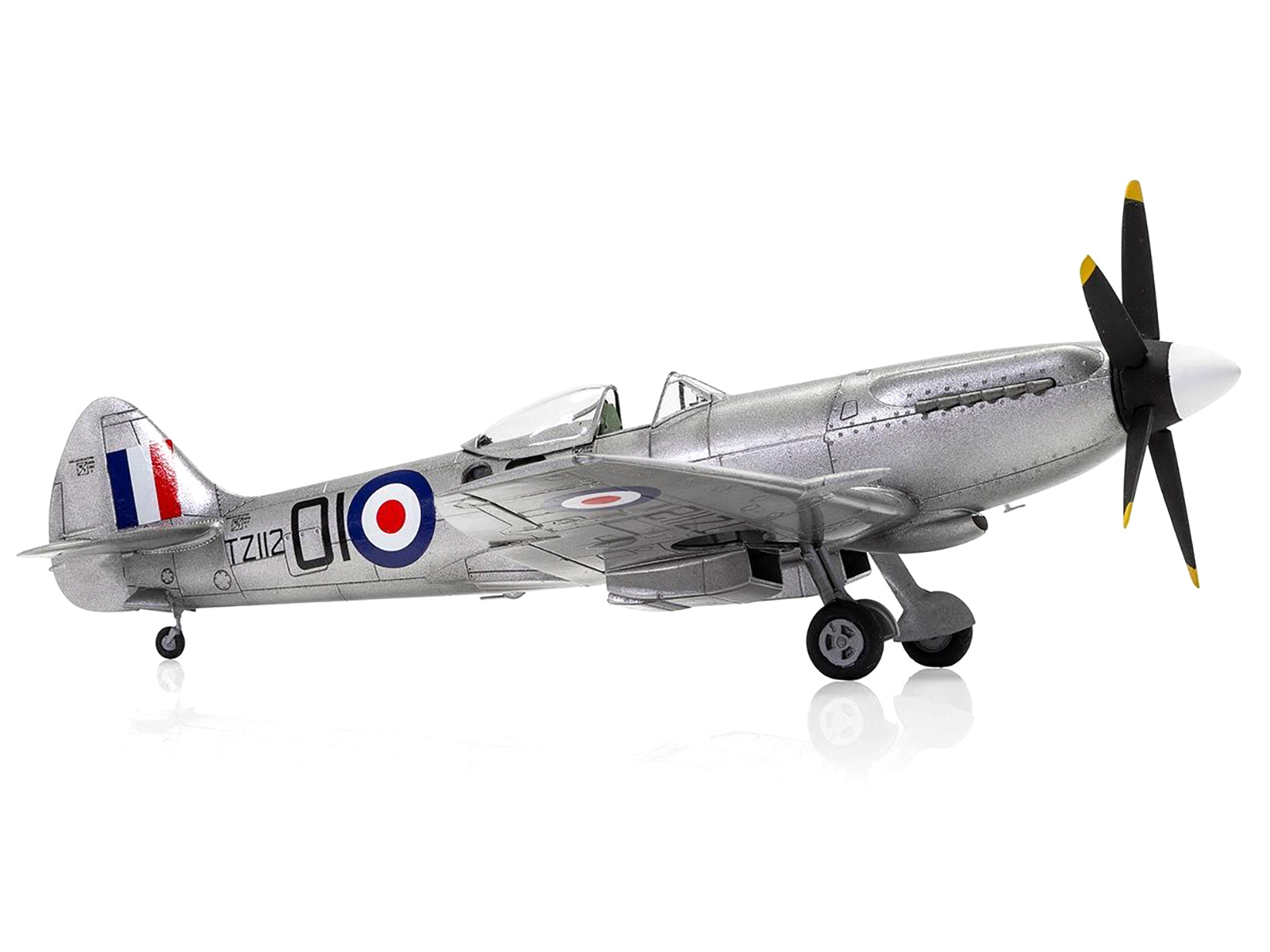 Level 2 Model Kit Supermarine Spitfire FR Mk.XIV Fighter Aircraft with 2 Scheme Options 1/48 Plastic Model Kit by Airfix - image 3
