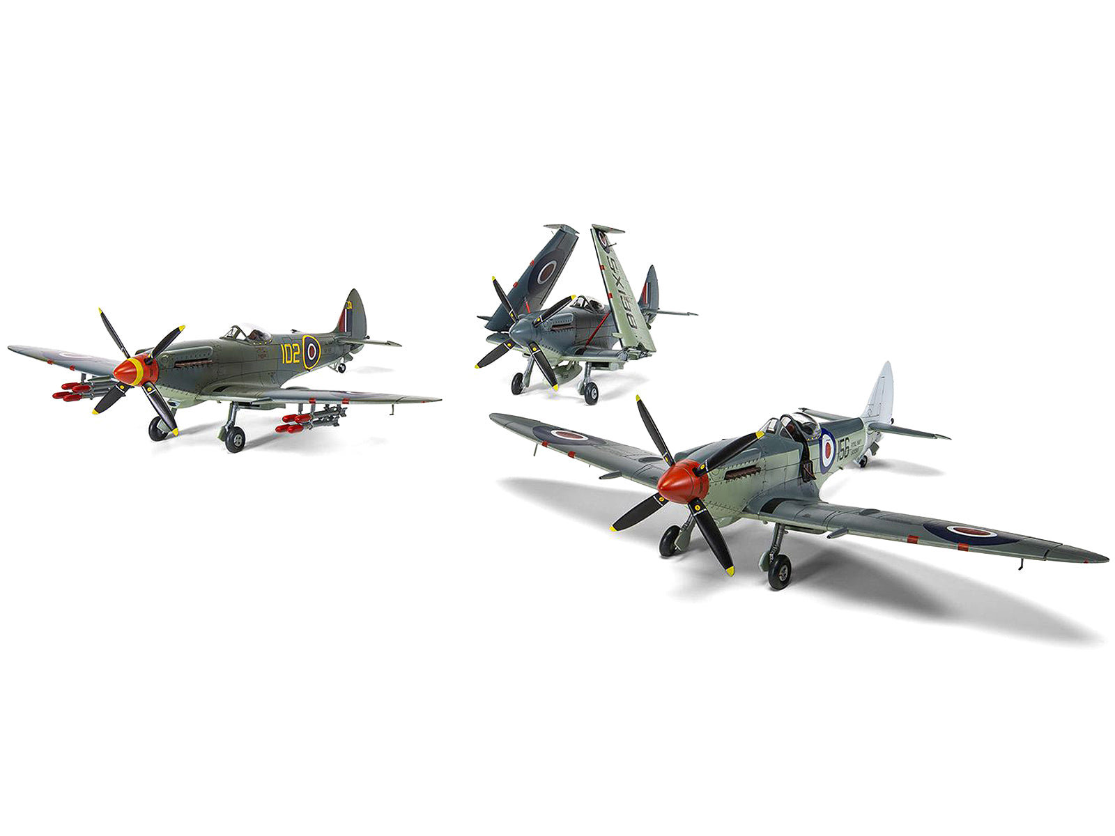 Level 3 Model Kit Supermarine Seafire F.XVII Fighter Aircraft with 3 Scheme Options 1/48 Plastic Model Kit by Airfix - image 2