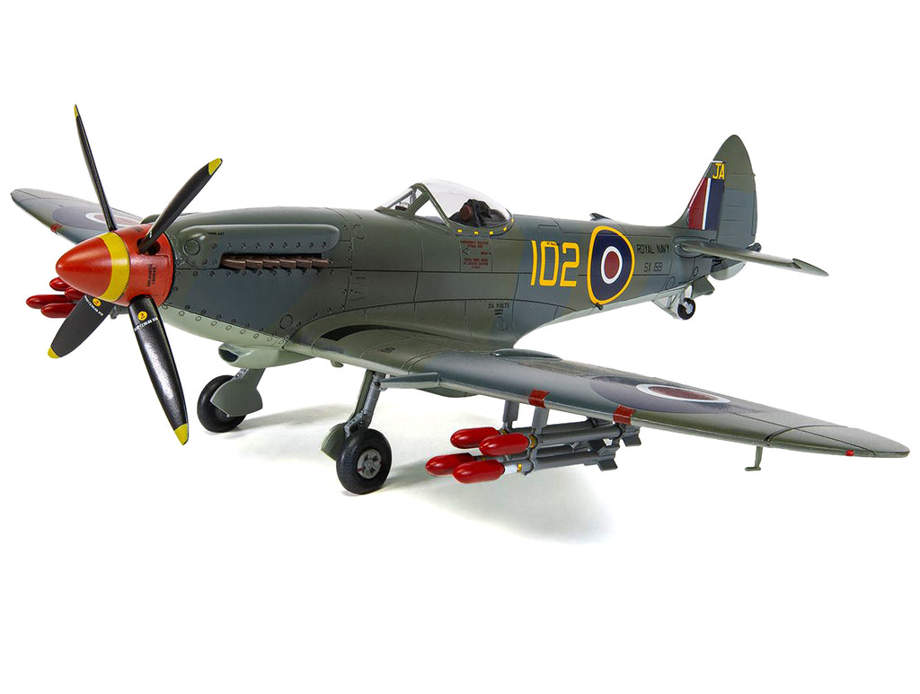 Level 3 Model Kit Supermarine Seafire F.XVII Fighter Aircraft with 3 Scheme Options 1/48 Plastic Model Kit by Airfix - image 3