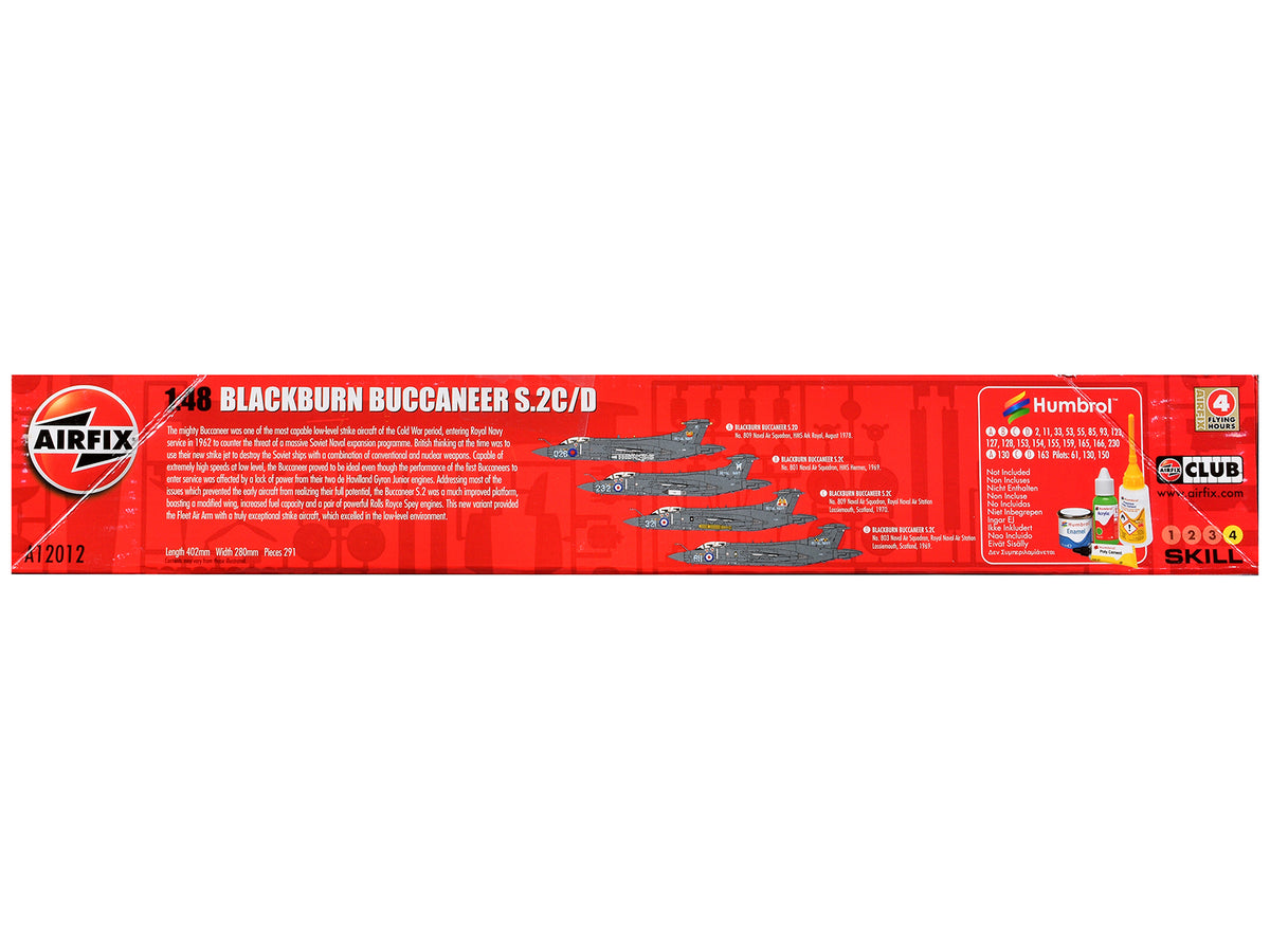 Level 4 Model Kit Blackburn Buccaneer S.2C/D Attack Aircraft with 4 Scheme Options 1/48 Plastic Model Kit by Airfix - image 2