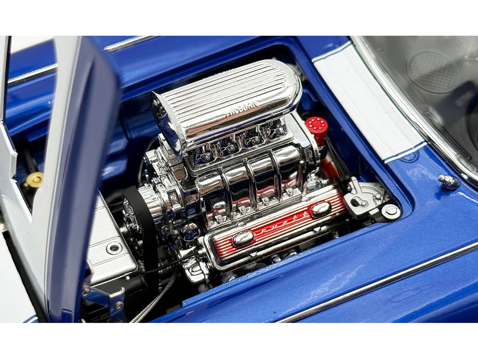 1961 Chevrolet Corvette Grand Sport Gasser Admiral Blue Metallic with White Stripe Limited Edition to 204 pieces Worldwide 1/18 Diecast Model Car by ACME