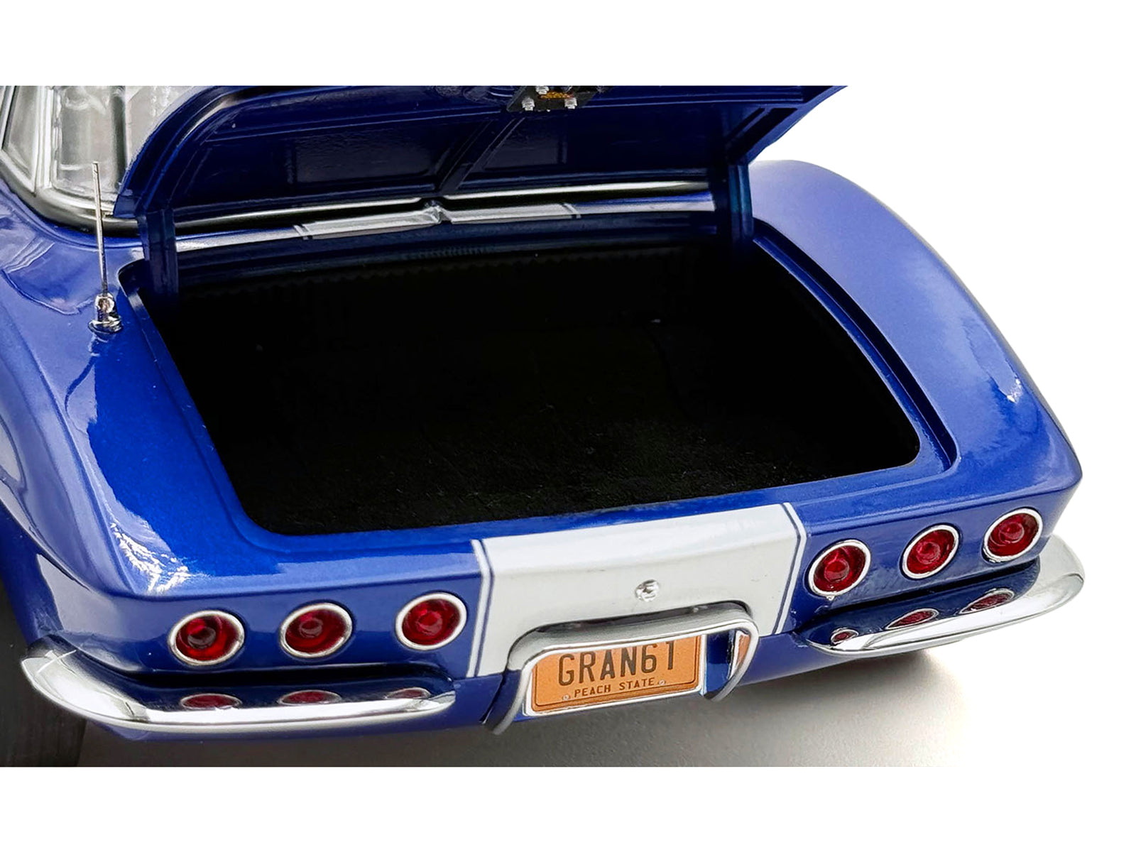 1961 Chevrolet Corvette Grand Sport Gasser Admiral Blue Metallic with White Stripe Limited Edition to 204 pieces Worldwide 1/18 Diecast Model Car by ACME