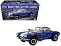 1961 Chevrolet Corvette Grand Sport Gasser Admiral Blue Metallic with White Stripe Limited Edition to 204 pieces Worldwide 1/18 Diecast Model Car by ACME