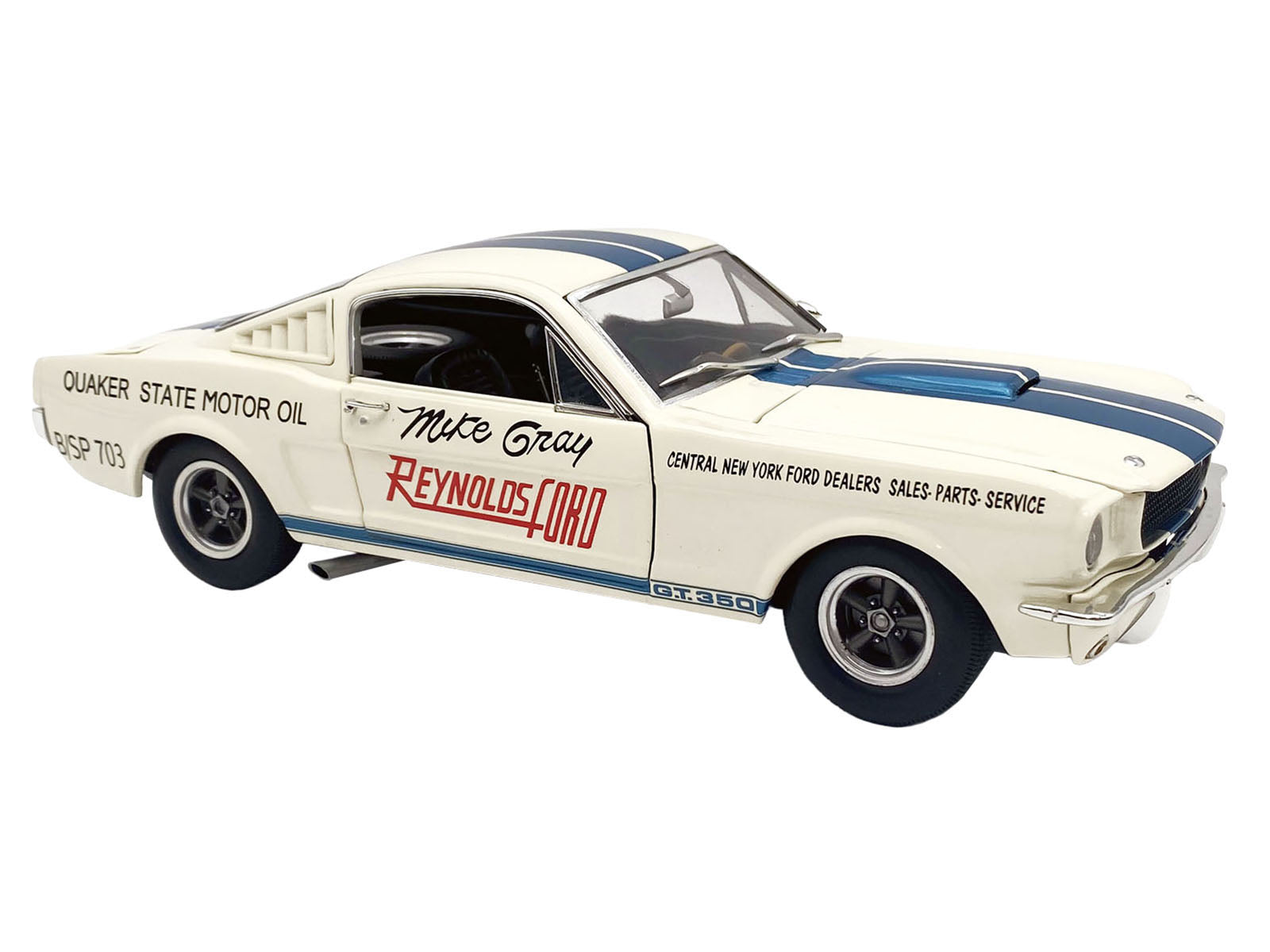 1965 Shelby GT350 "Reynolds Ford" White with Blue Stripes Limited Edition to 204 pieces Worldwide 1/18 Diecast Model Car by ACME - image 2