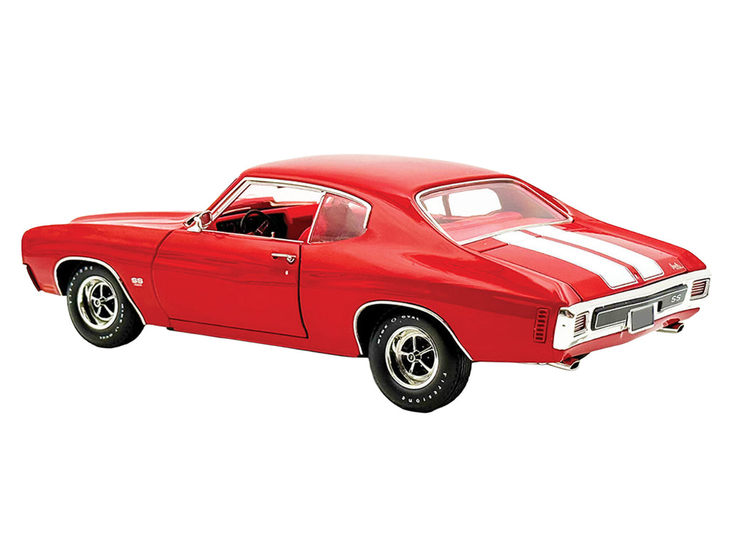 1970 Chevrolet Chevelle SS 454 LS6 Cranberry Red with White Stripes and Red Interior Limited Edition to 454 pieces Worldwide 1/18 Diecast Model Car by ACME - image 5