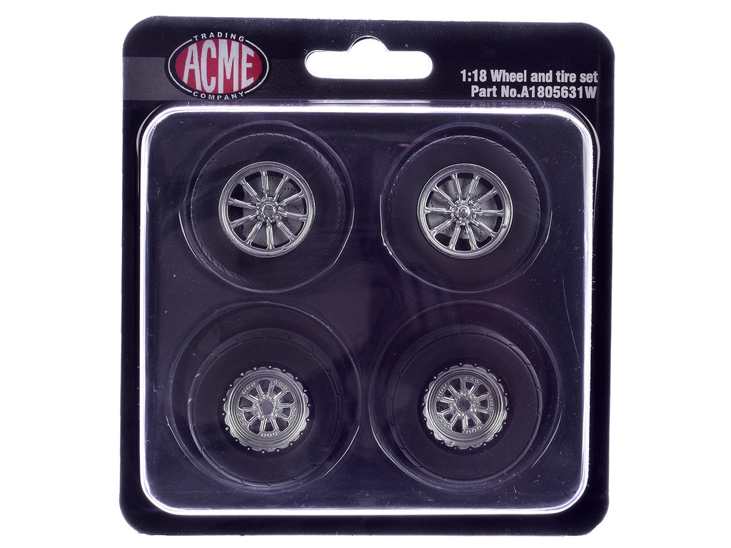 Drag Wheel and Tire Set of 4 pieces from "1970 Oldsmobile 442 W30 W-Machine" for 1/18 Scale Model by Acme - image 3