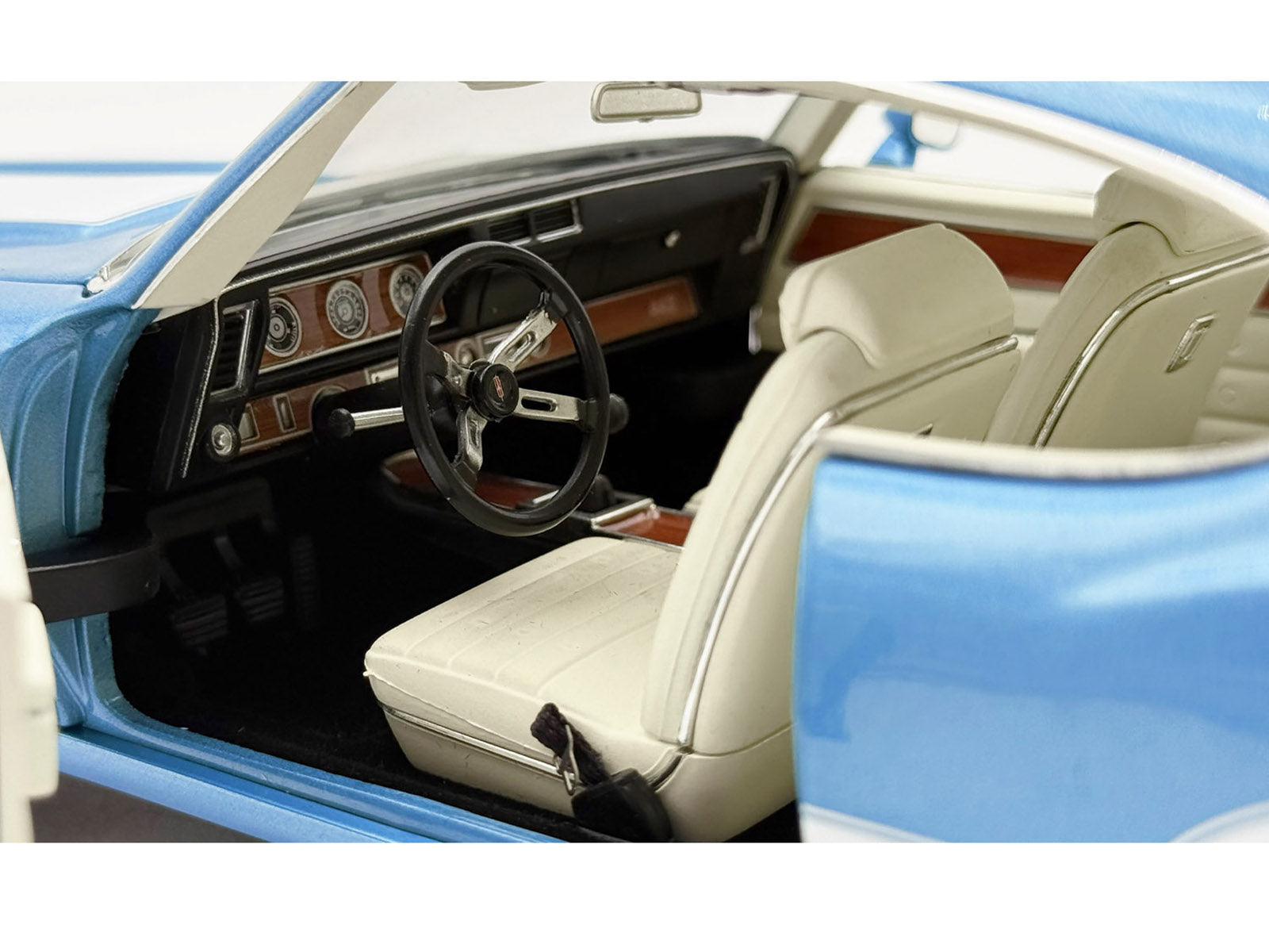 1971 Oldsmobile 442 W30 "Dr. Olds Release #6" Viking Blue Metallic with White Stripes Limited Edition to 442 pieces Worldwide 1/18 Diecast Model Car by ACME - image 4