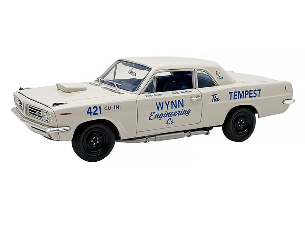 1963 Pontiac Tempest Super Duty "Wynn Engineering Co." White with Blue Interior Limited Edition to 315 pieces Worldwide 1/18 Diecast Model Car by ACME