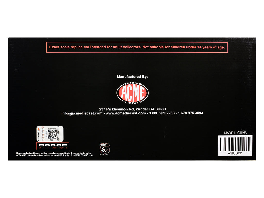 1970 Dodge Challenger "Boycott - 'Dandy' Dick Landy" White with Black and Red Stripes and Graphics Limited Edition to 500 pieces Worldwide 1/18 Diecast Model Car by ACME - image 4