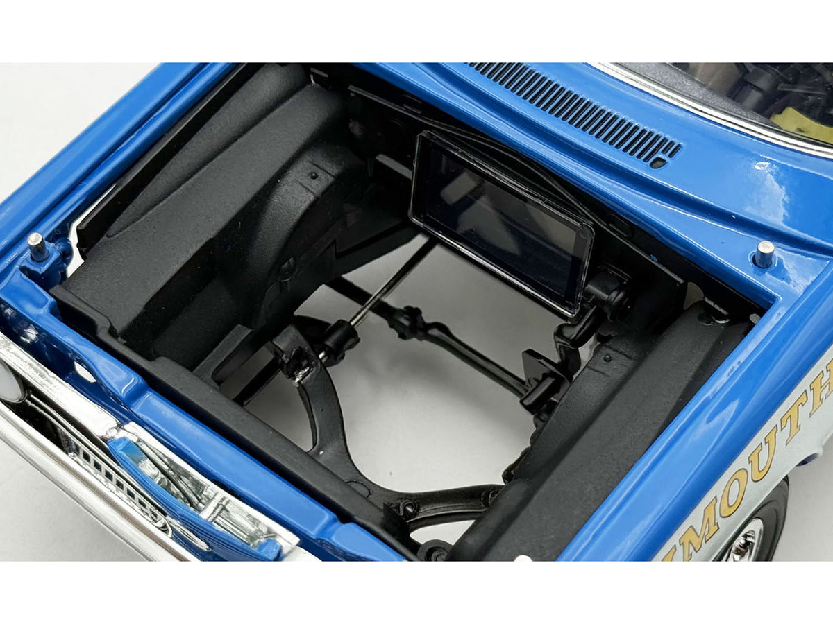 1966 Plymouth Barracuda "Hemi Hustler" Blue with White Stripes Limited Edition to 374 pieces Worldwide 1/18 Diecast Model Car by ACME - image 2