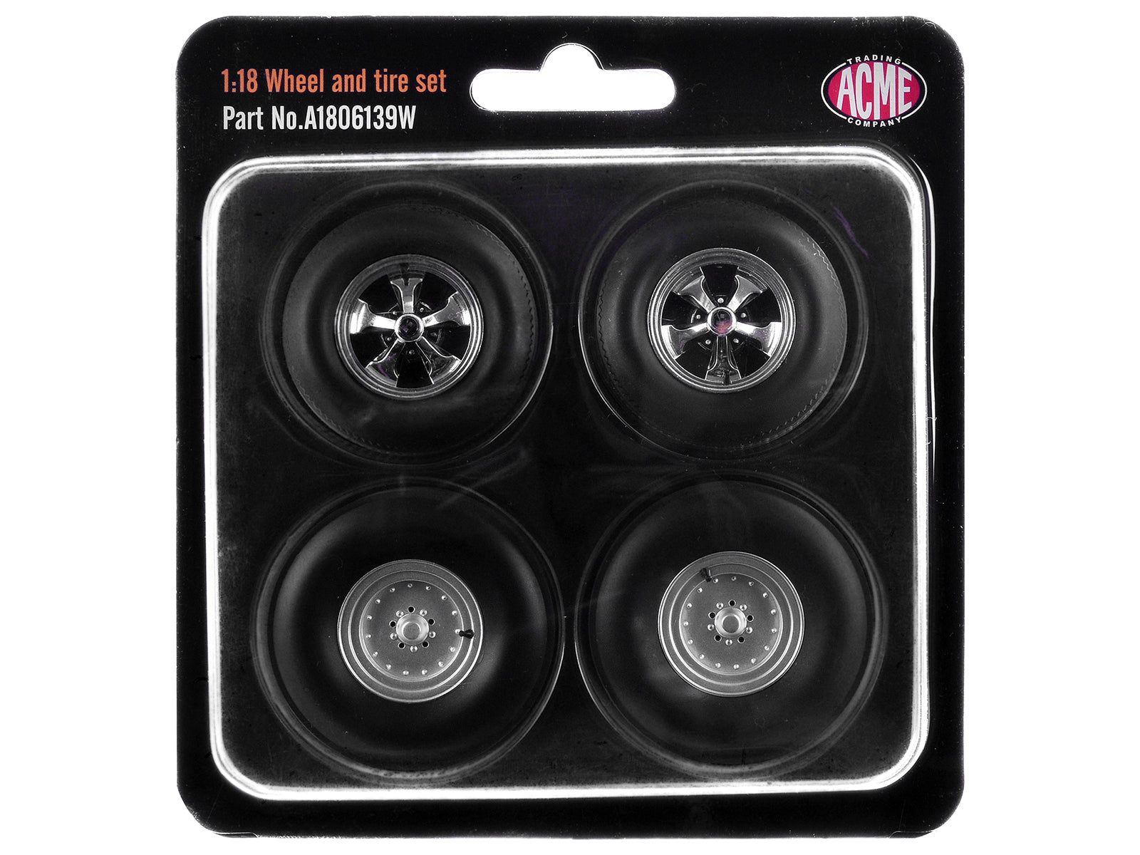 "Centerline/Keystone" Wheel and Tire Set of 4 pieces from 1970 Plymouth HEMI Cuda for 1/18 Scale Models by ACME - image 3