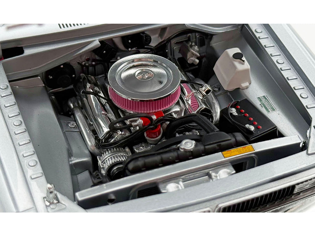 1970 Dodge Dart 440 Street Machine Titanium Silver Metallic with Red Tail Stripe and Red Interior Limited Edition to 594 pieces Worldwide 1/18 Diecast Model Car by ACME - image 3
