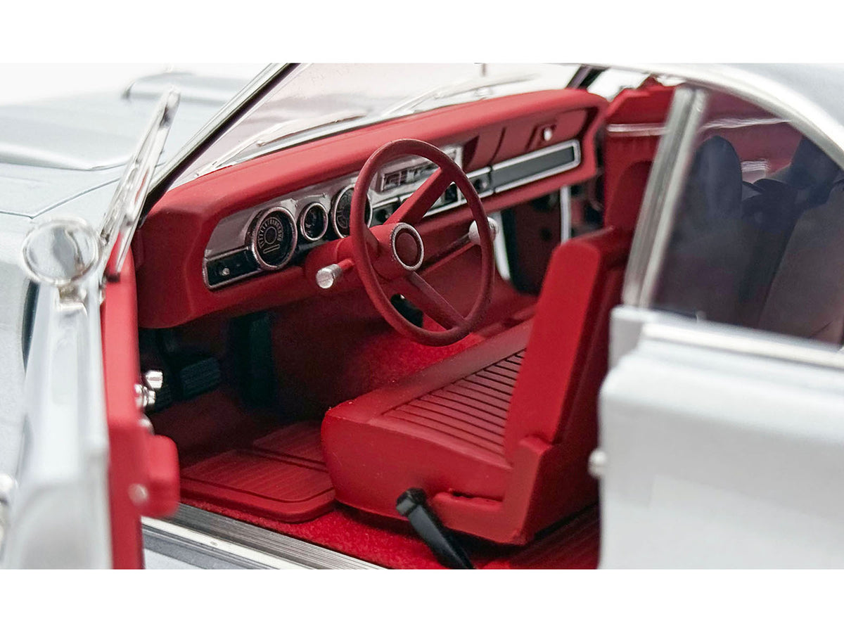 1970 Dodge Dart 440 Street Machine Titanium Silver Metallic with Red Tail Stripe and Red Interior Limited Edition to 594 pieces Worldwide 1/18 Diecast Model Car by ACME - image 4