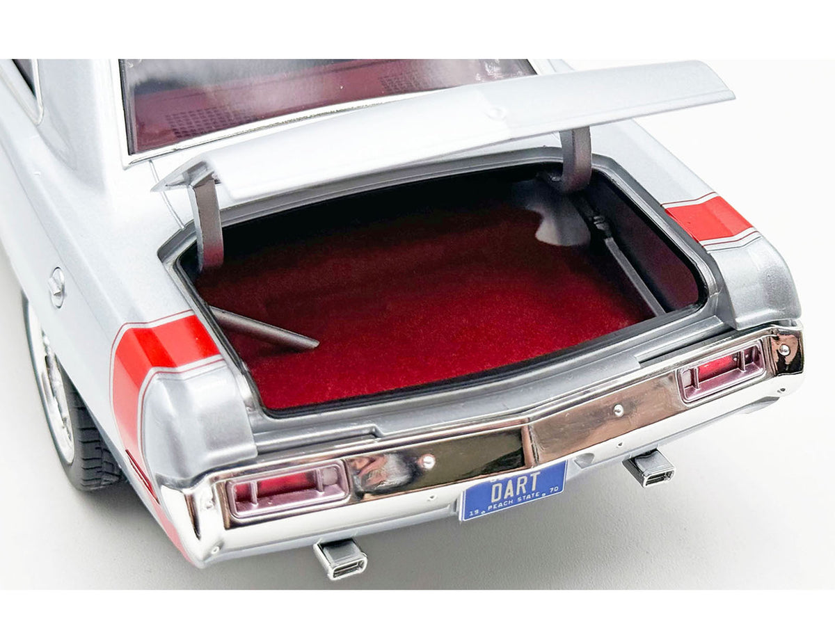 1970 Dodge Dart 440 Street Machine Titanium Silver Metallic with Red Tail Stripe and Red Interior Limited Edition to 594 pieces Worldwide 1/18 Diecast Model Car by ACME - image 5