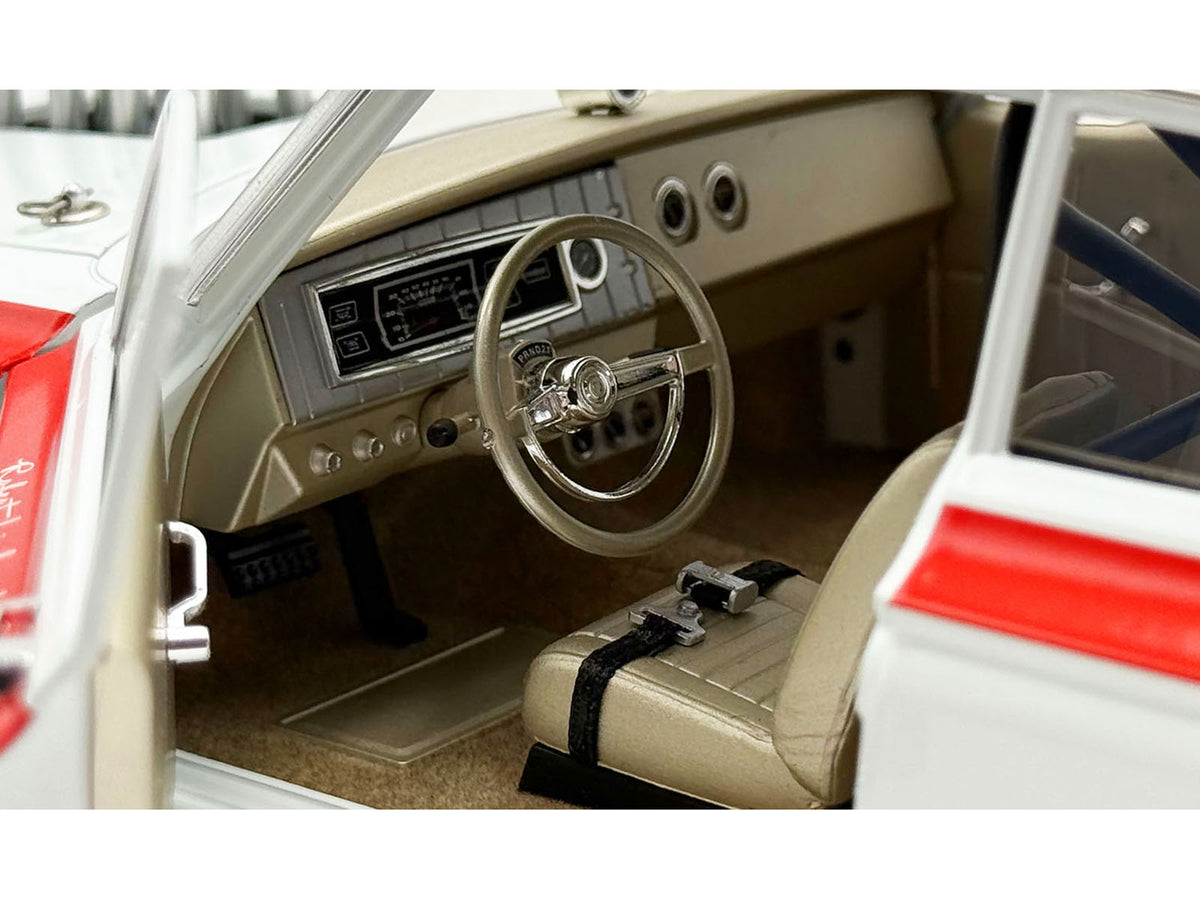 1965 Dodge Coronet AWB "Mr. Tomato" White with Red Stripes Limited Edition to 408 pieces Worldwide 1/18 Diecast Model Car by ACME