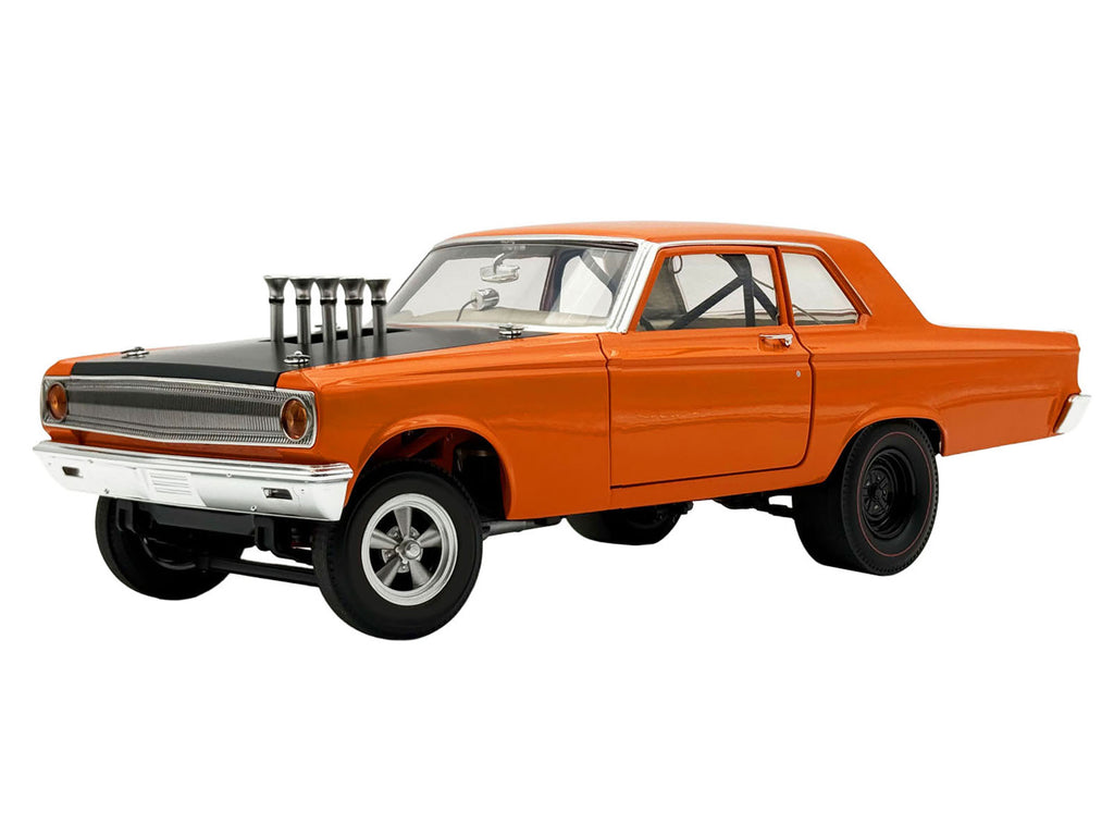 1965 Dodge Coronet AWB "Go Man Go" Go Mango Orange with Black Hood Limited Edition to 300 pieces Worldwide 1/18 Diecast Model Car by ACME