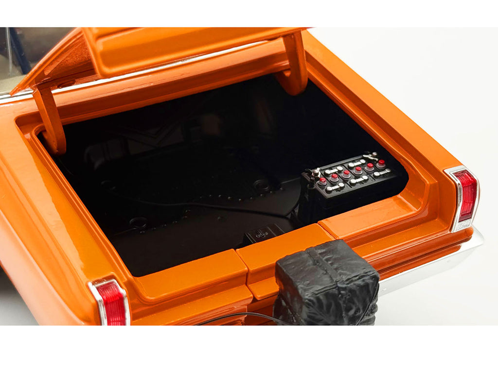 1965 Dodge Coronet AWB "Go Man Go" Go Mango Orange with Black Hood Limited Edition to 300 pieces Worldwide 1/18 Diecast Model Car by ACME