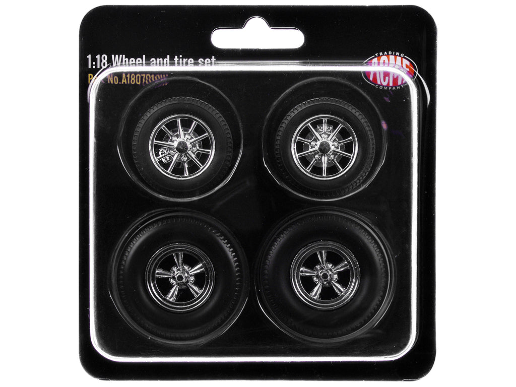 "Drag" Wheel and Tire Set of 4 pieces from "1957 Chevrolet 150 Gasser 'High Roller'" for 1/18 Scale Models by ACME - image 3