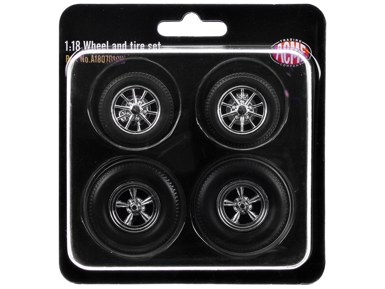 "Drag" Wheel and Tire Set of 4 pieces from "1957 Chevrolet 150 Gasser 'High Roller'" for 1/18 Scale Models by ACME - image 3