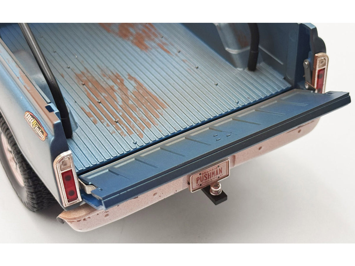 1967 Chevrolet K-10 Pickup Truck "World of Outlaws Push Truck" Blue (Rusted) with White Top Limited Edition to 378 pieces Worldwide 1/18 Model Car by ACME - image 5