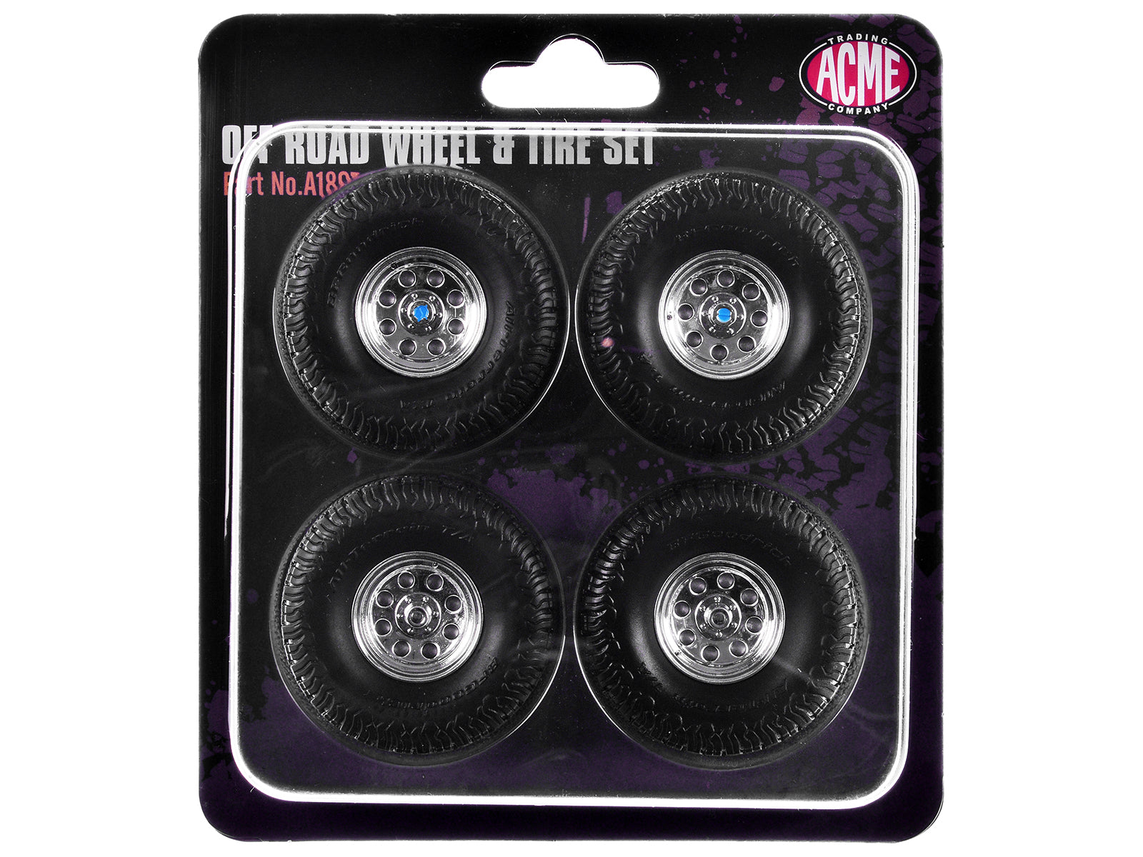 "Offroad" 35" Mag Wheel and Tire Set of 4 pieces from 1971 Chevrolet K5 Blazer for 1/18 Scale Models by ACME - image 3