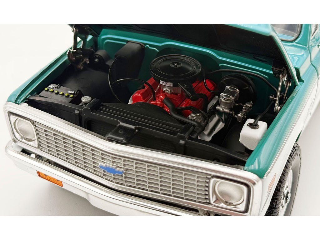 1972 Chevrolet Blazer K/5 "Route 66 100th Anniversary" Green and White with Black Stripes Limited Edition 1/18 Diecast Model Car by ACME