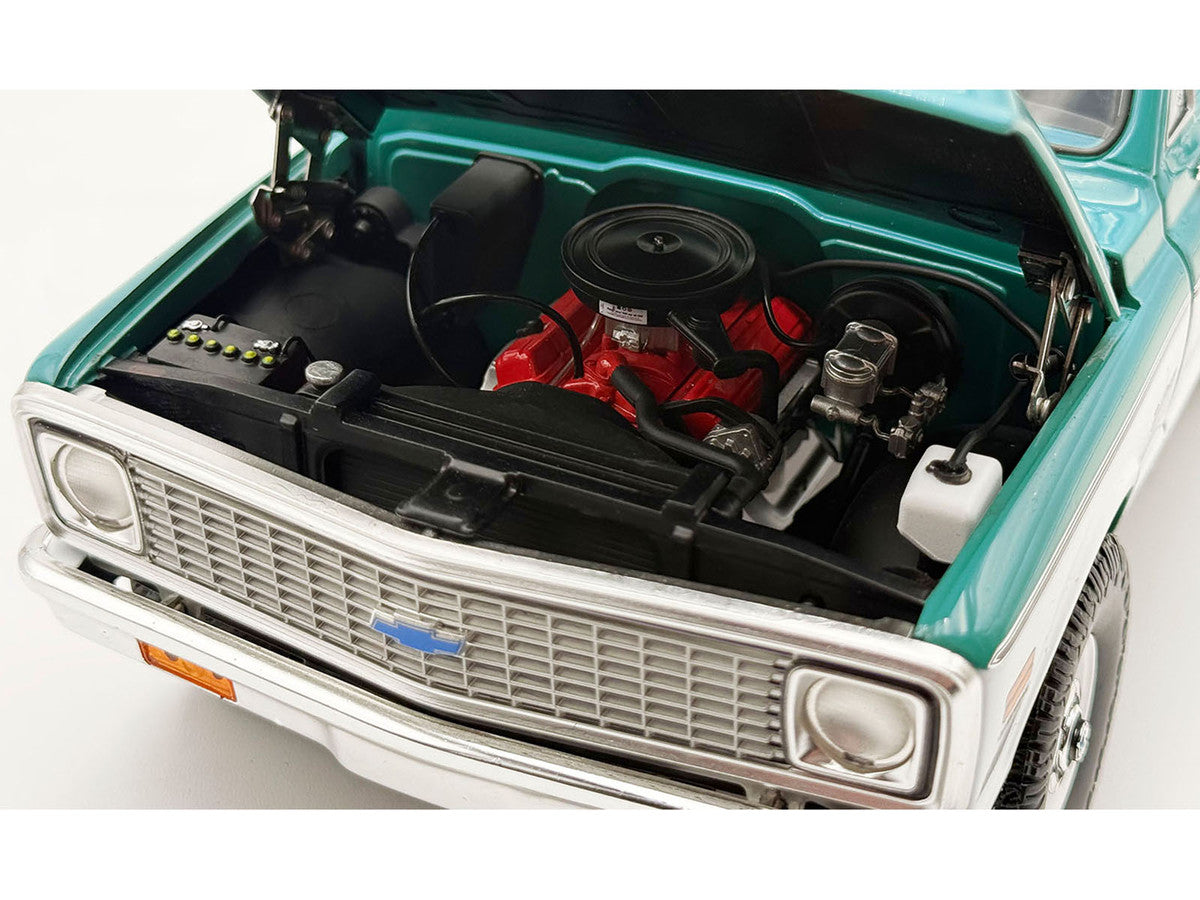 1972 Chevrolet Blazer K/5 "Route 66 100th Anniversary" Green and White with Black Stripes Limited Edition 1/18 Diecast Model Car by ACME