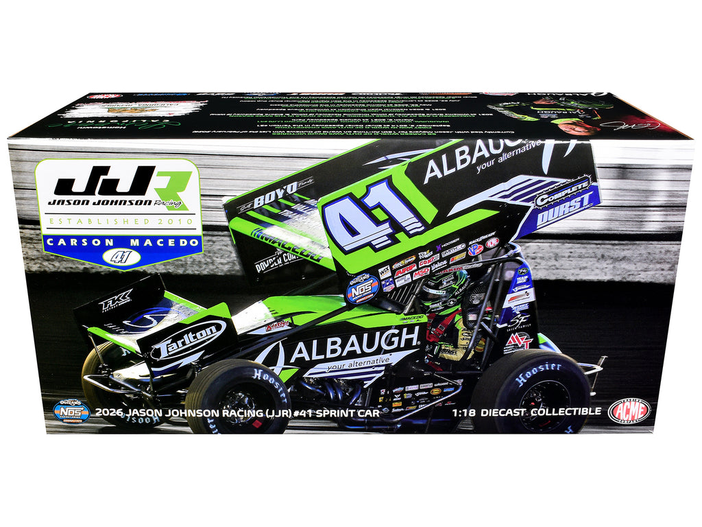 Winged Sprint Car #41 Carson Macedo "Albaugh" Jason Johnson Racing (2026) 1/18 Diecast Model Car by ACME - image 3