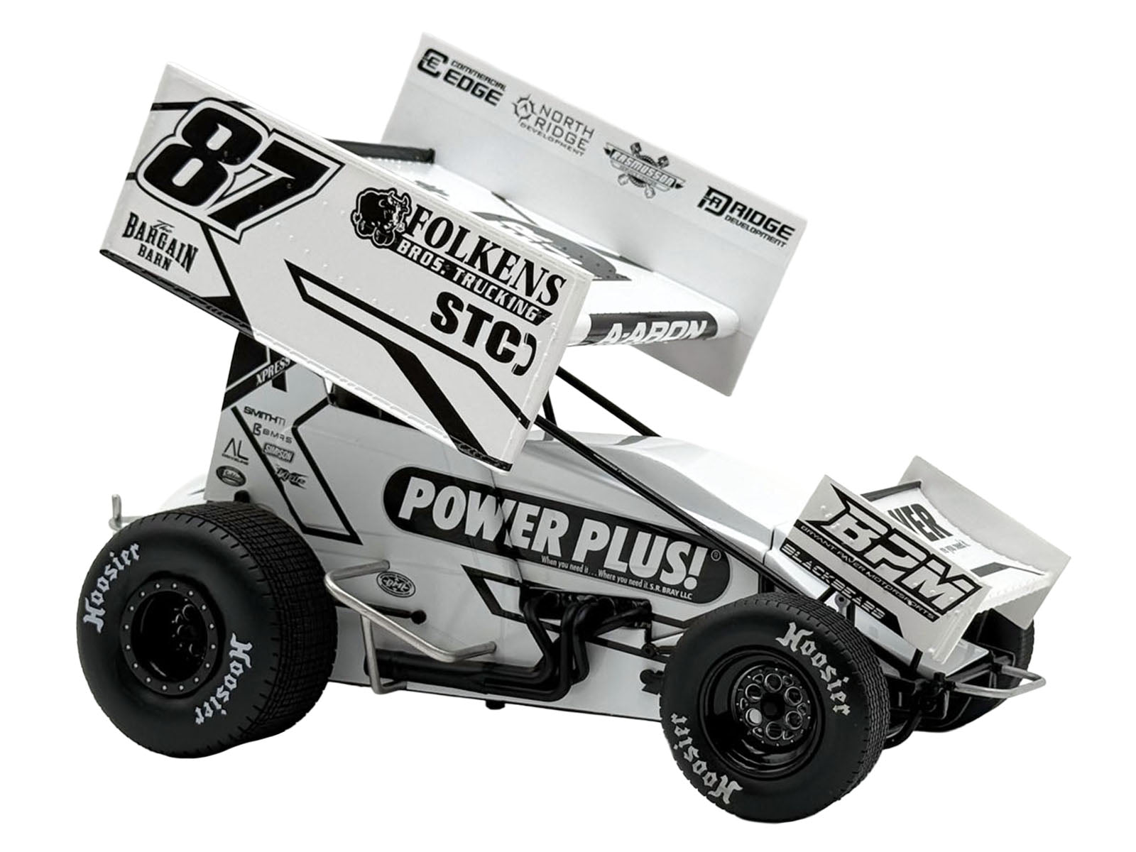 Winged Sprint Car #87 Aaron Reutzel "Power Plus" White (2026) 1/18 Diecast Model Car by ACME