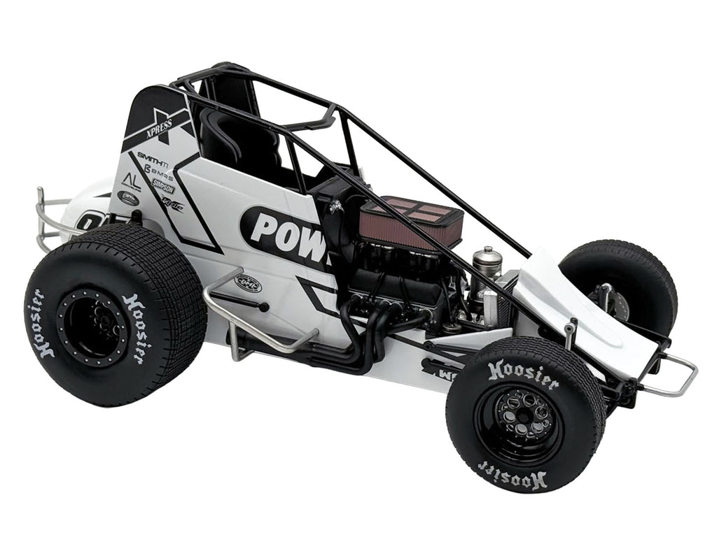 Winged Sprint Car #87 Aaron Reutzel "Power Plus" White (2026) 1/18 Diecast Model Car by ACME