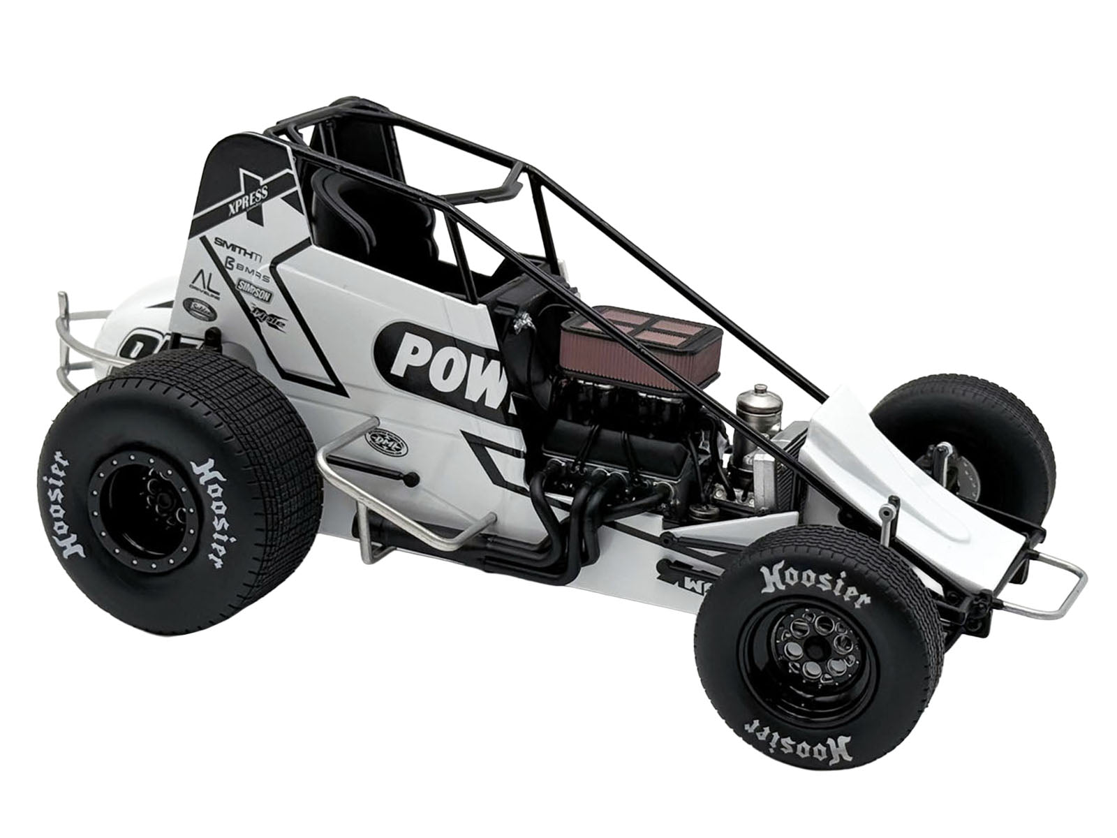 Winged Sprint Car #87 Aaron Reutzel "Power Plus" White (2026) 1/18 Diecast Model Car by ACME