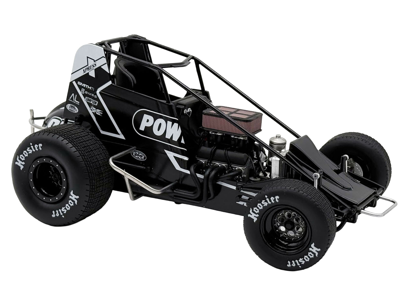 Winged Sprint Car #87 Aaron Reutzel "Power Plus" Black (2026) 1/18 Diecast Model Car by ACME