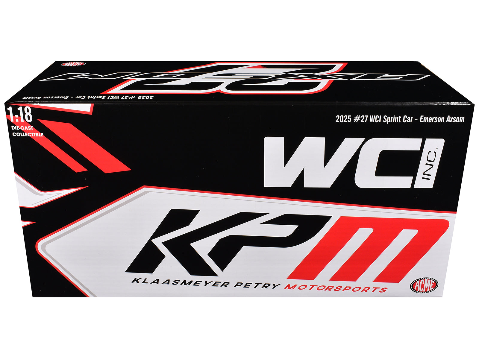 Winged Sprint Car #27 Emerson Axsom "WCI - KPM" White (2026) 1/18 Diecast Model Car by ACME