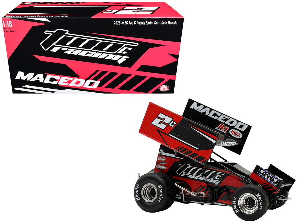 Winged Sprint Car #2C Cole Macedo "Two C Racing" (2026) 1/18 Diecast Model Car by ACME