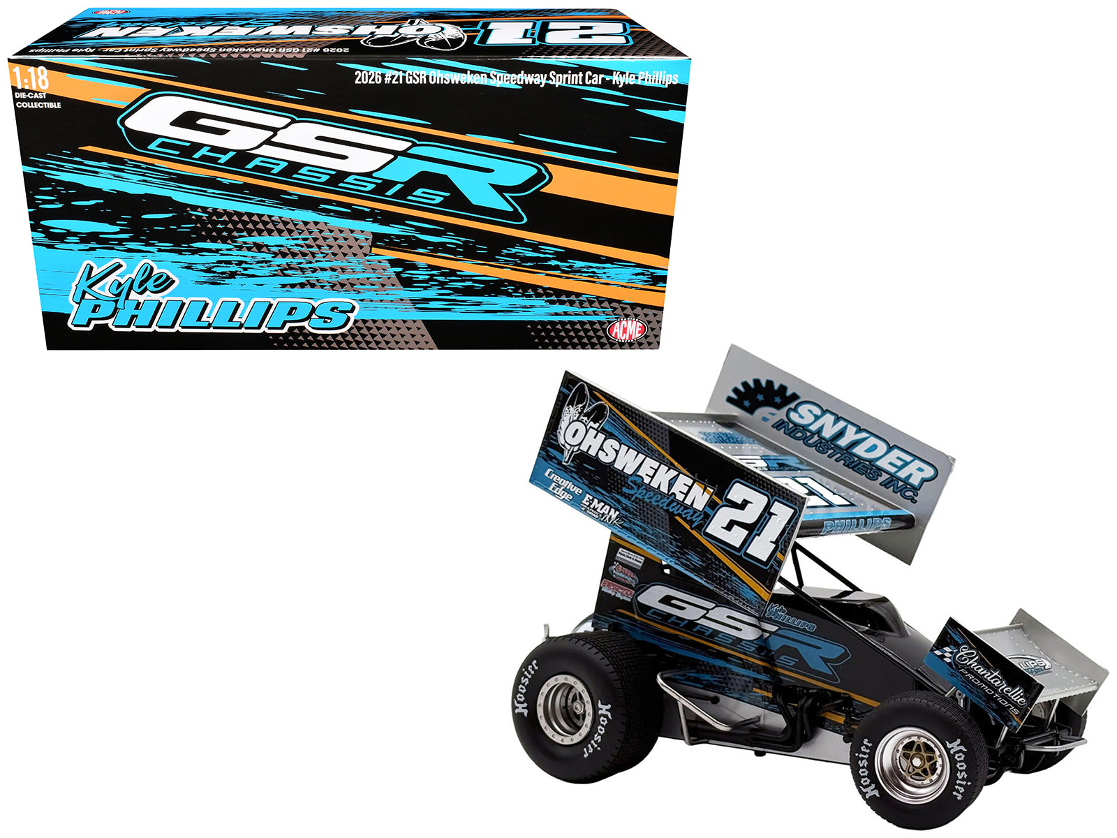 Winged Sprint Car #21 Kyle Phillips "GSR Chassis - Ohsweken Speedway" (2026) 1/18 Diecast Model Car by ACME