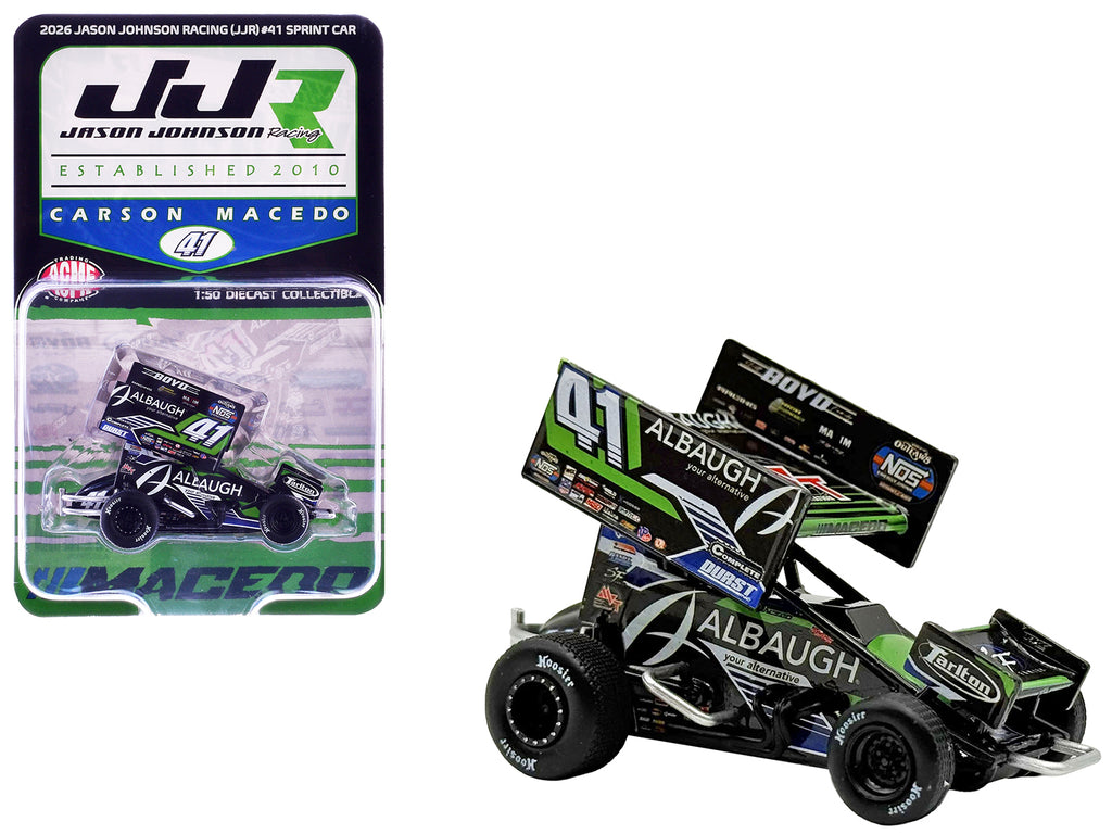 Winged Sprint Car #41 Carson Macedo "Albaugh" Jason Johnson Racing (2026) 1/50 Diecast Model Car by ACME