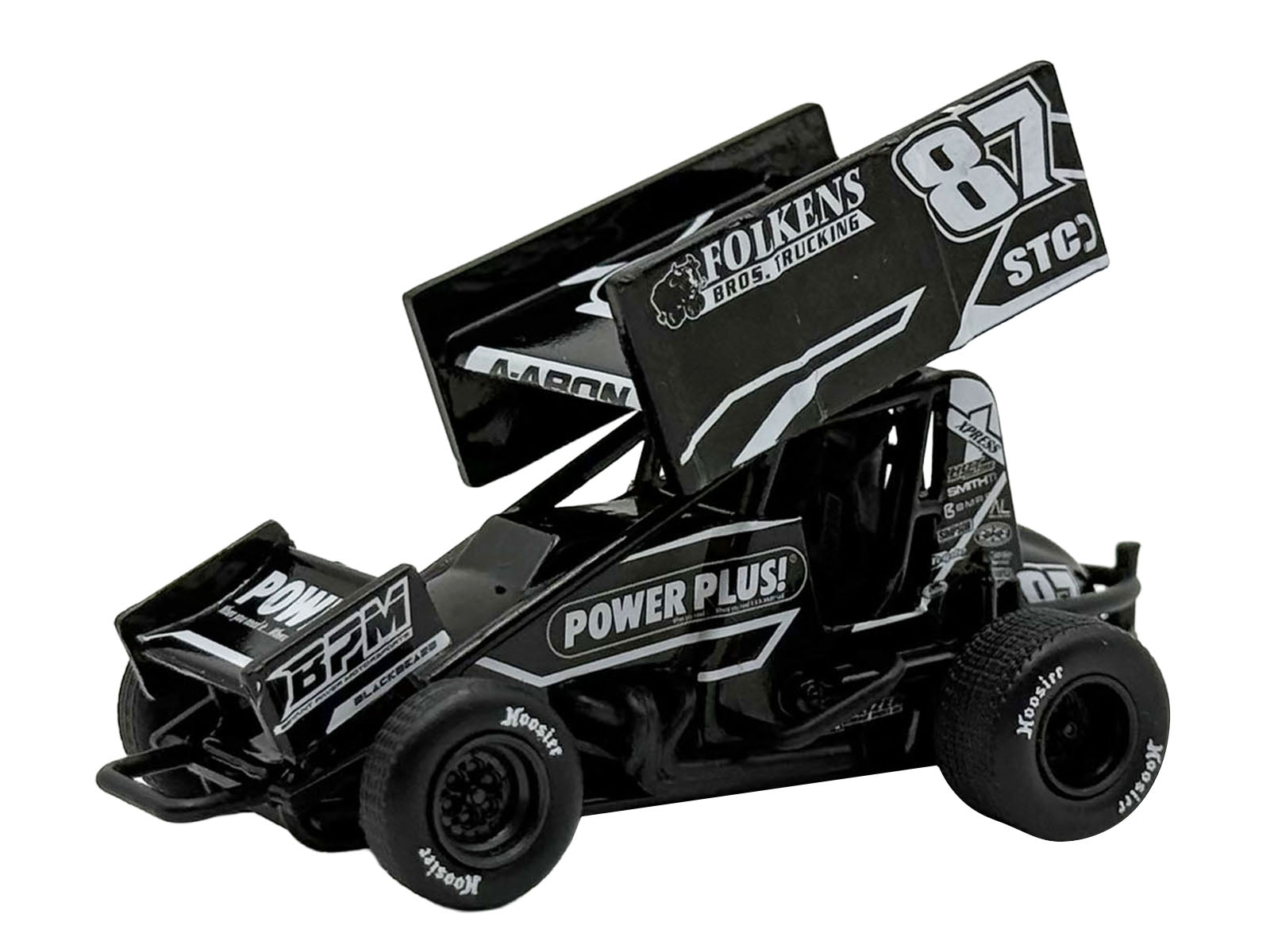Winged Sprint Car #87 Aaron Reutzel "Power Plus" Black (2026) 1/50 Diecast Model Car by ACME
