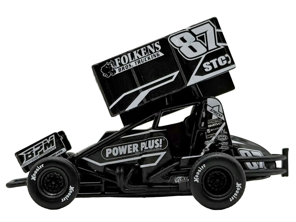 Winged Sprint Car #87 Aaron Reutzel "Power Plus" Black (2026) 1/50 Diecast Model Car by ACME