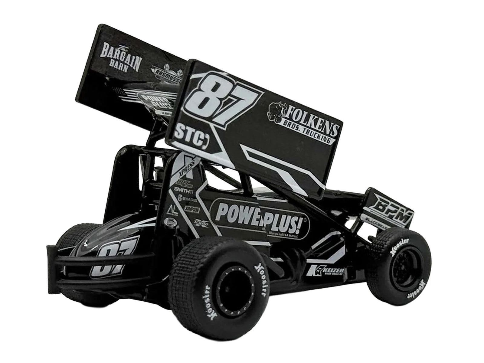 Winged Sprint Car #87 Aaron Reutzel "Power Plus" Black (2026) 1/50 Diecast Model Car by ACME