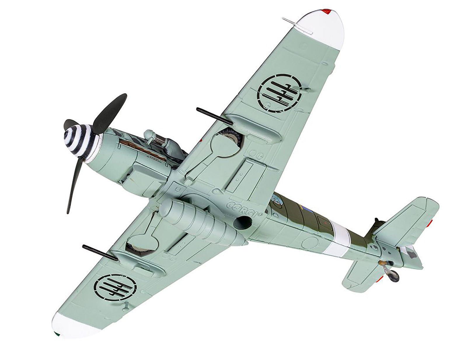 Messerschmitt Me109G-6 (Trop) Fighter Aircraft "Maggiore Antonio Vizzotto 150 Gruppo Gigi Tre Osei Regia Aeronautica Sicily" (July 1943) "The Aviation Archive" Series 1/72 Diecast Model by Corgi - image 3
