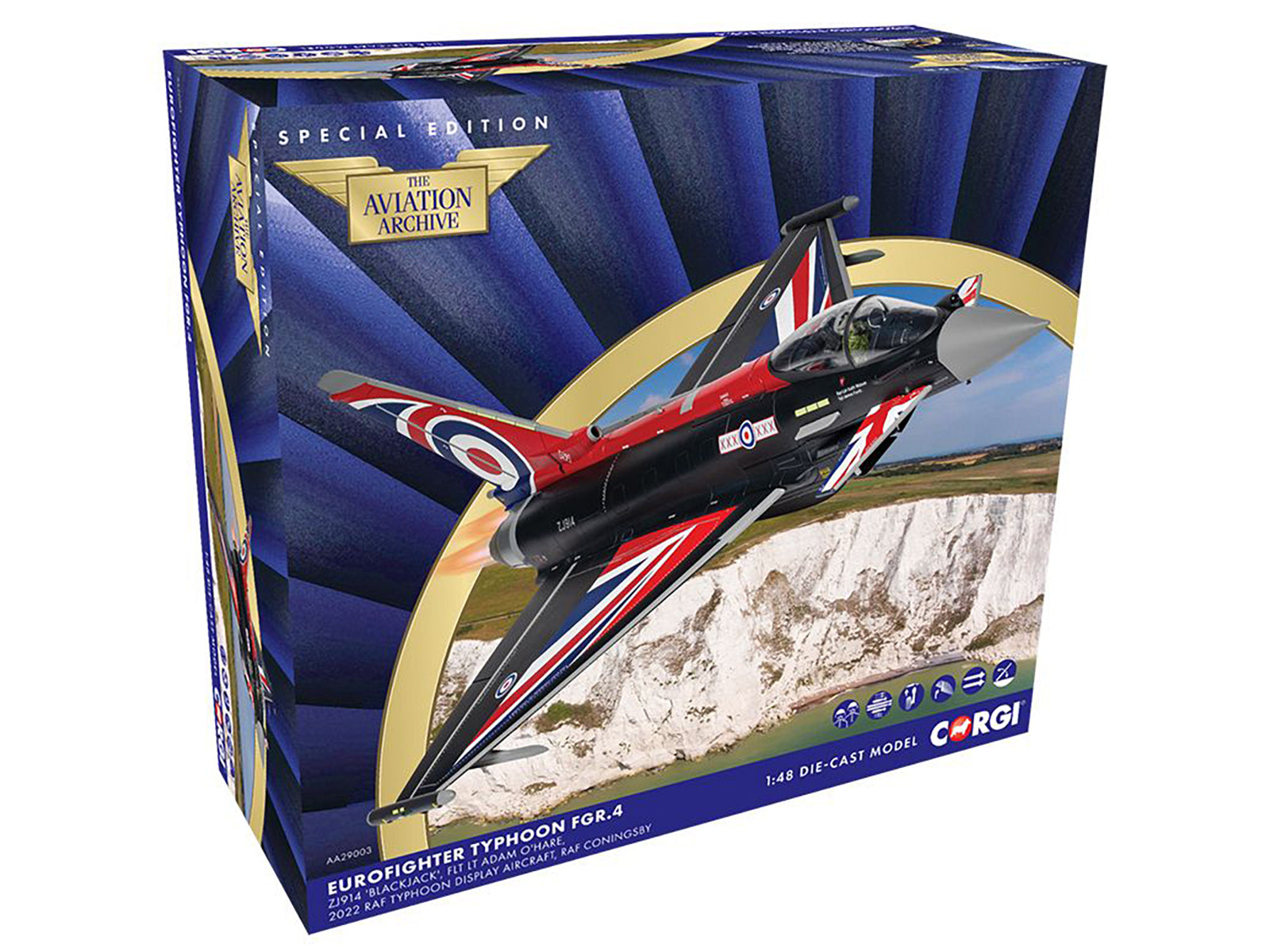 Eurofighter Typhoon FGR4 Aircraft "Blackjack RAF Typhoon Display Aircraft" (2022) British Royal Air Force "The Aviation Archive" Series 1/48 Diecast Model by Corgi - image 3
