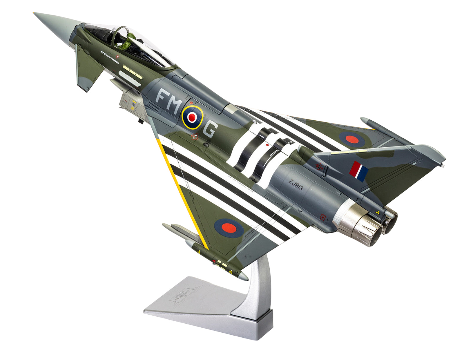 Eurofighter Typhoon FGR4 Fighter Aircraft "ZJ913 FM-G Moggy D-Day 80th Anniversary Display Scheme" (2024) Royal Air Force "The Aviation Archive" Series 1/48 Diecast Model by Corgi - image 5