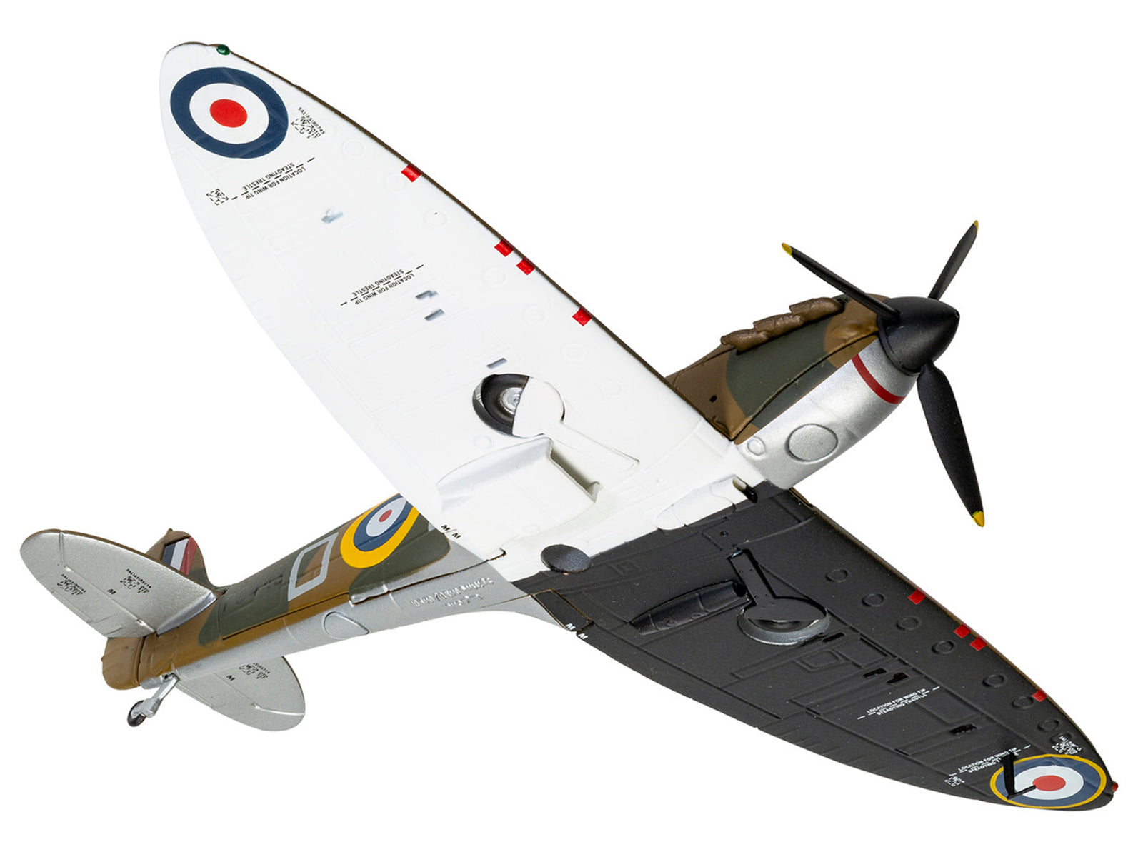 Supermarine Spitfire MkI Fighter Aircraft "P9443 ZD-D Flight Lieutenant Douglas Bader No. 222 Squadron Battle of Britain" (1940) Royal Air Force "The Aviation Archive" Series 1/72 Diecast Model by Corgi - image 3