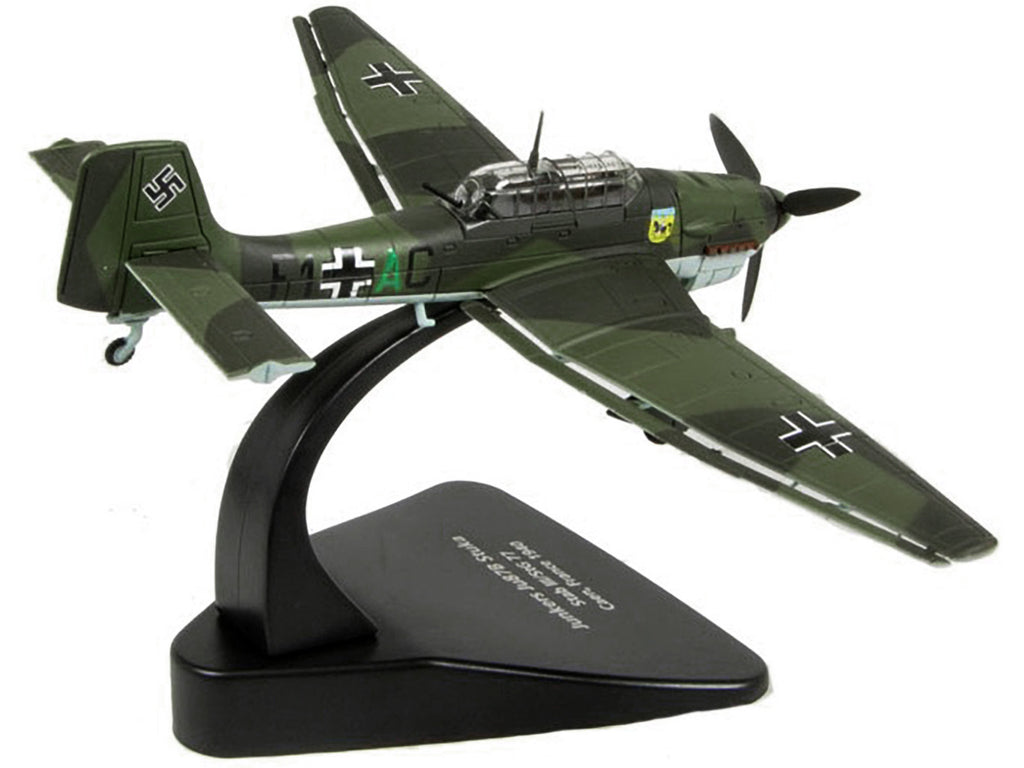 Junkers Ju 87B "Stuka Stab" Dive Bomber Plane III/StG 77 Caen France (1940) "Oxford Aviation" Series 1/72 Diecast Model Airplane by Oxford Diecast - image 2