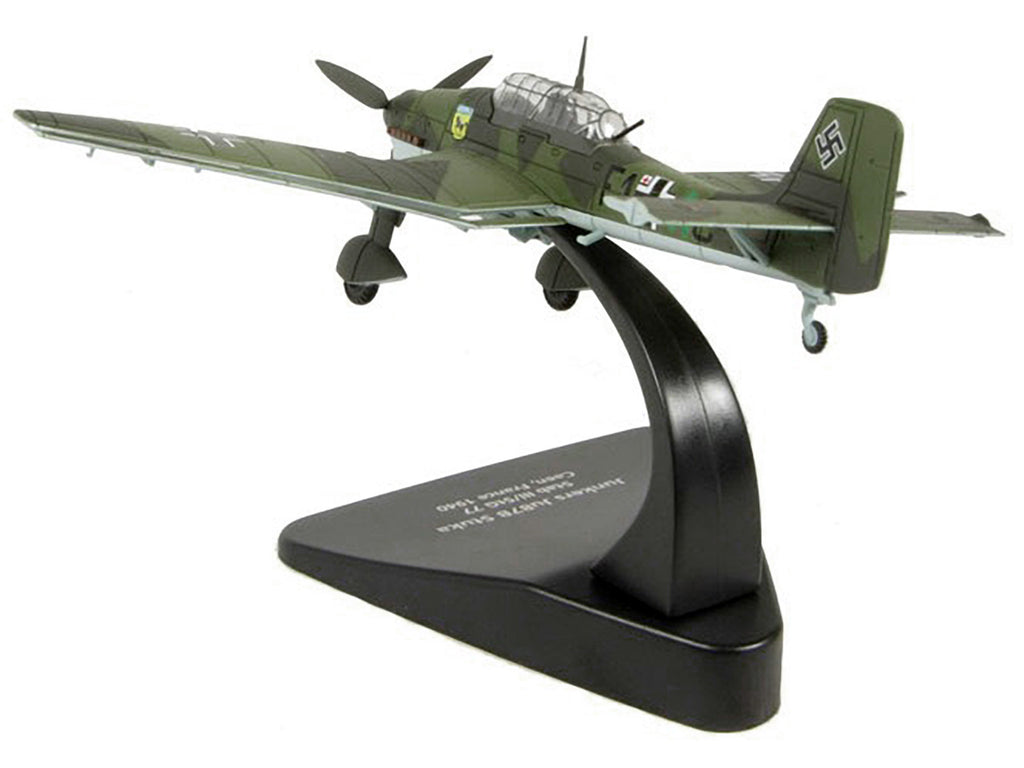 Junkers Ju 87B "Stuka Stab" Dive Bomber Plane III/StG 77 Caen France (1940) "Oxford Aviation" Series 1/72 Diecast Model Airplane by Oxford Diecast - image 3