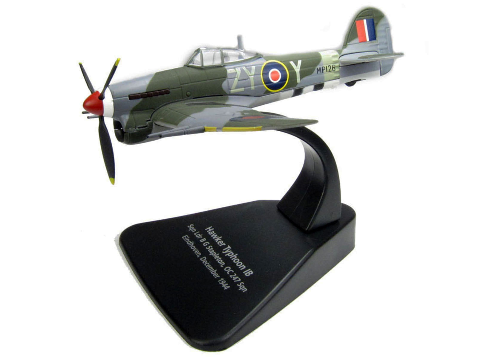 Hawker Typhoon Mk.IB Fighter-Bomber Aircraft "MP126 No.247 Squadron Gerald Stapleton RAF Eindhoven Holland" (1944) Royal Air Force "Oxford Aviation" Series 1/72 Diecast Model Airplane by Oxford Diecast - image 2